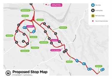 Proposed bus stops - Fitzherbert/Summerhill