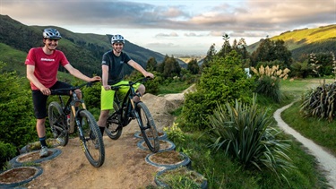 Mountain-bikers at Arapuke Park.