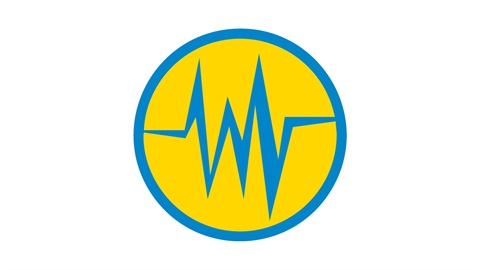 Earthquake icon of a seismic wave.