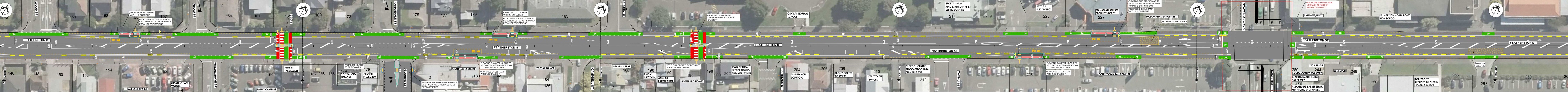 Map shows proposed safety improvements on the layout for Featherston Street