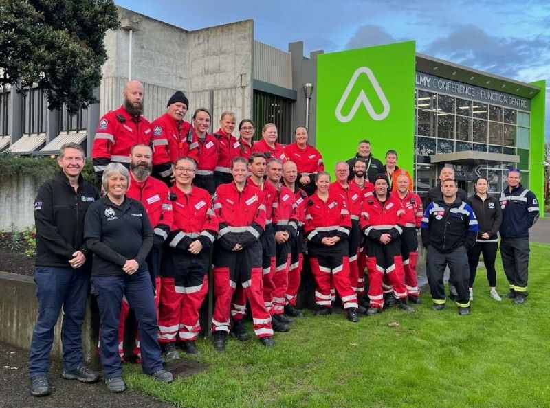 Our rescue team volunteers posing in hi-vis.